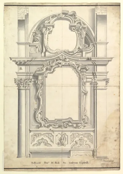 Two Alternate Designs for a Wall with a Frame for a Painting