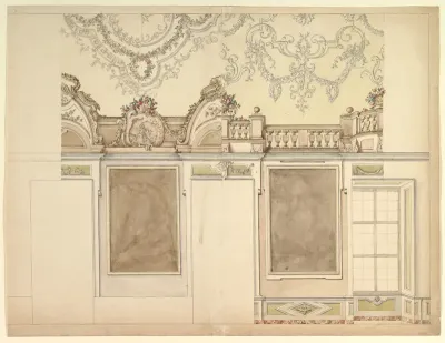 Two  Alternate Elevations for an Interior Wall