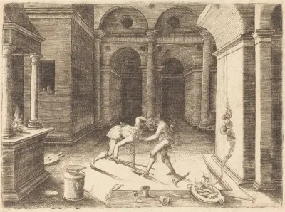 Two Apprentices Fighting