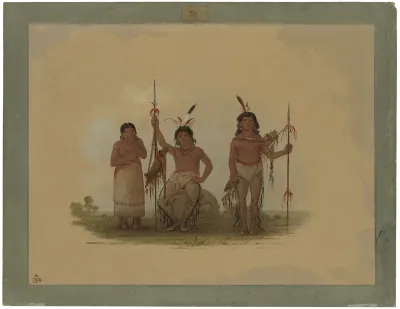 Two Arapaho Warriors and a Woman