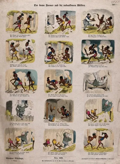 Two black men are given a lunch of roast beef by a white farmer, then they attempt to rob him, but he catches them, beats them, and sends them on their way