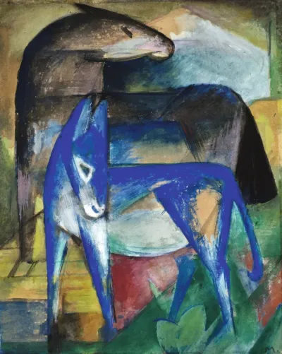 Two Blue Donkeys