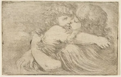 Two Children Embrace