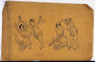 Two Chinese men torture two prisoners