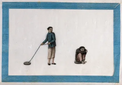 Two Chinese prisoners in chains