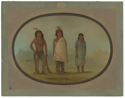 Two Chippewyan Warriors and a Woman