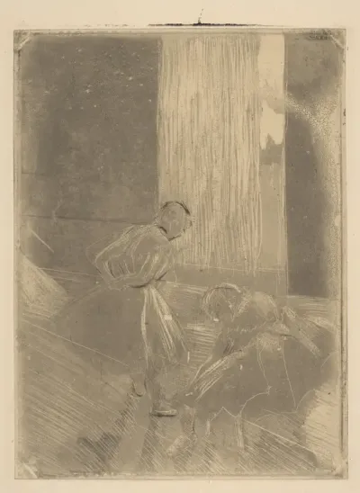 Two Dancers in a Rehearsal Room