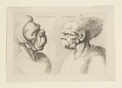 Two Deformed Heads with Very Long Upper Lips