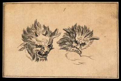 Two demonic physiognomies, expressive of malignity