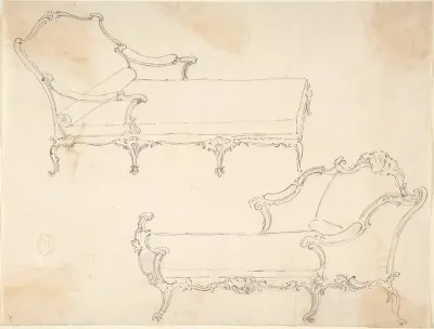 Two Design Drawings for Day-Beds