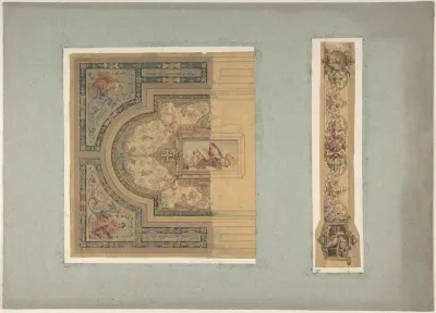 Two Designs for Ceiling with Putti and Allegorical Figures of the Arts