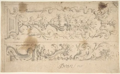 Two Designs for Floral Panels of Ornament