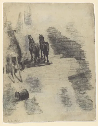 Two draught horses