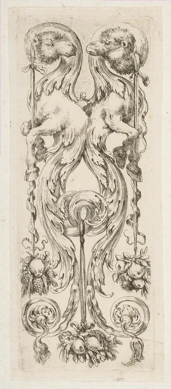 Two Facing Camel Heads with Bodies Terminating in Ornament