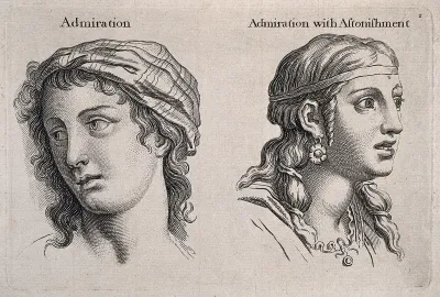 Two female faces expressing admiration (left) and admiration with astonishment (right)