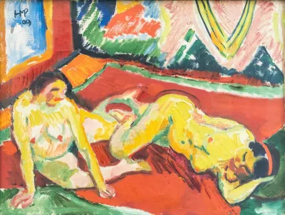 Two Female Nudes in a Room