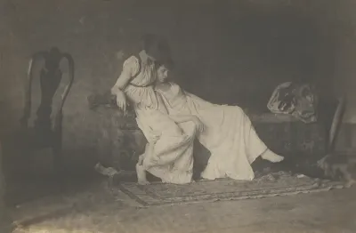 Two Female Students in Classical Costume in Eakins's Studio