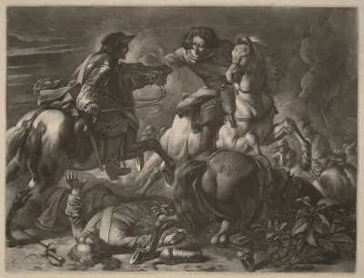 Two Fighting Horsemen