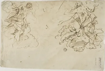 Two Figures in Clouds