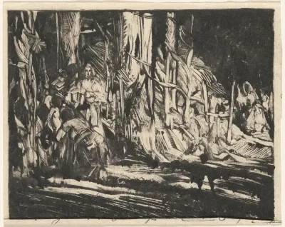 Two Figures near a Hut