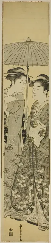 Two Girls under an Umbrella