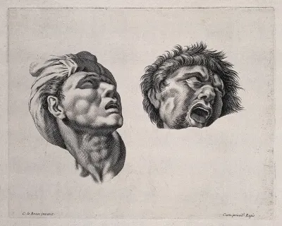 Two heads, both in states of fear