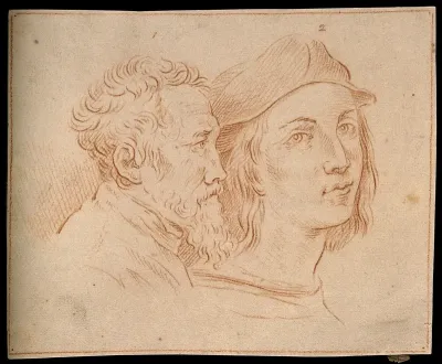 Two heads: Michelangelo and Raphael