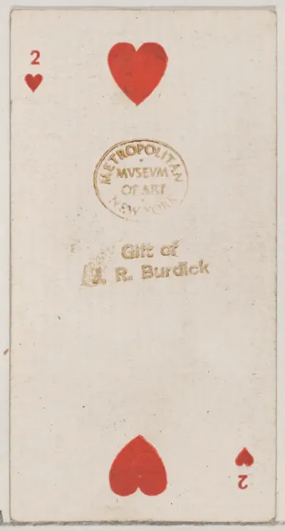 Two Hearts (red), from the Playing Cards series (N84) for Duke brand cigarettes