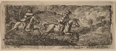 Two Horsemen Fighting