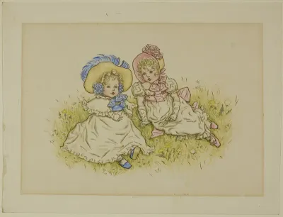 Two Little Girls with Bonnets