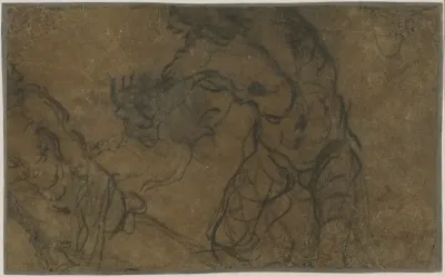 Two Male Figures in Motion (verso)