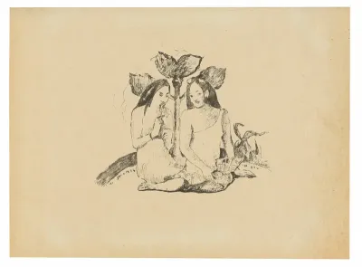 Two Maori Women Squatting Down