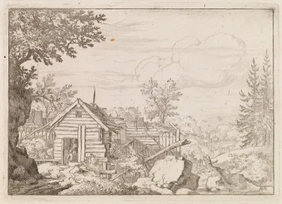 Two Men in the Doorway of a Hut