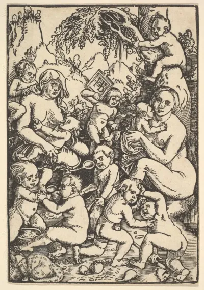 Two Mothers with Children (Die Kinderaue)