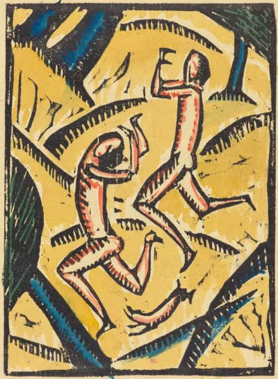 Two Nude Dancers in a Landscape