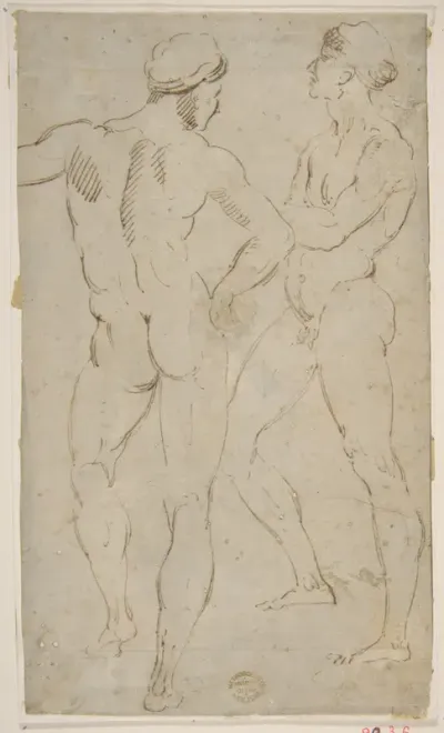 Two nude figures