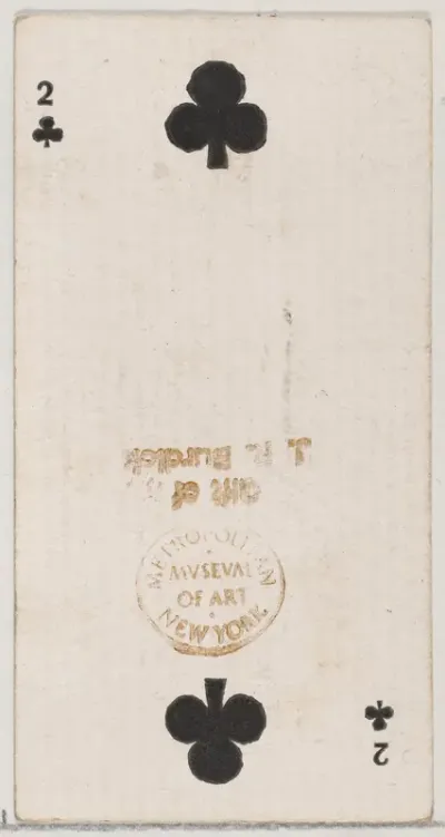 Two of Clubs (black), from the Playing Cards series (N84) for Duke brand cigarettes