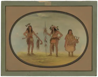 Two Ojibbeway Warriors and a Woman