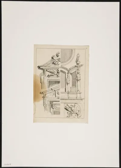 Two ornament sheets with elements for wall decoration