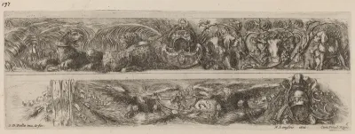 Two Ornamental Bands with Chained Leopards and Eagles