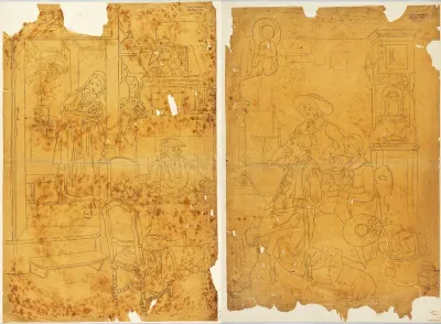 Two-part tracing (A) on the Freiburg fortune-teller woman