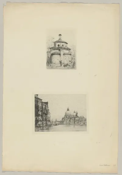 Two Peasant Women Before a Small Baptistry (above); Venice, Grand Canal (beow)