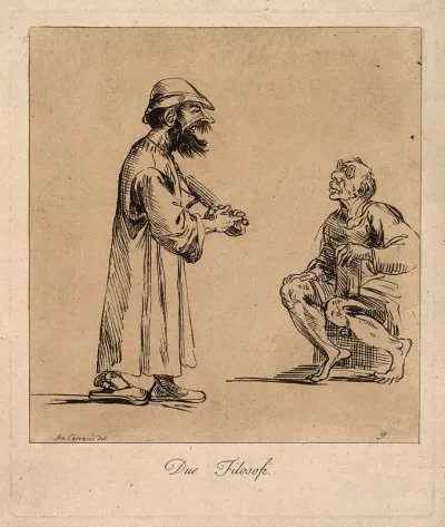 Two philosophers engaged in conversation