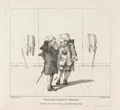 Two physicians in "macaroni" fashions