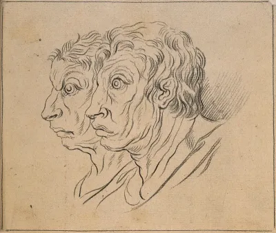 Two physiognomies showing hybrids of man and ox