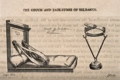 Two pieces of apparatus that are used to manipulate dislocated shoulders and jaws back into the correct position, apparently conceived by W