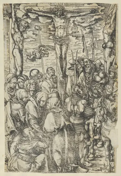 Two prints: The Crucifixion on recto and Christ Bearing the Cross on verso, from The Passion