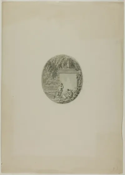 Two Putti by Funerary Monument