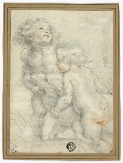 Two Putti with Lamb