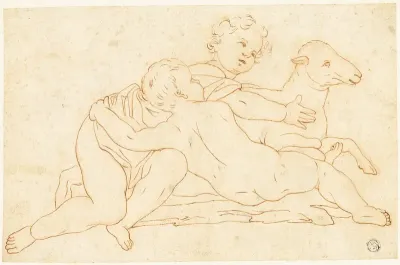 Two Putti with Lamb